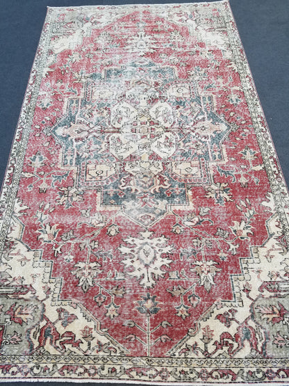 Oushak turkish rug,turkish oushak rug,oushak rug,vintage oushak rug,kitchen rug, vintage anatolian rug,unique hand made rug 8'8x5'