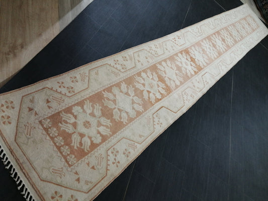 MUTED Staircase Runner 2.5 x 17 Turkish Runner Extra Long Vintage Runner Rug Hallway Runner Kitchen Runner Rug XL Wool Handmade Runner