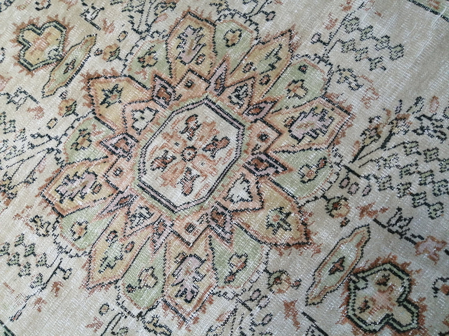 HandMade 6.2 x 10 Rug, Oushak Rug, Rustic Rug, Light Green Rug Hand Knotted Rug Turkish Rug, Farmhouse Rug, Vintage Rug, Wool rug