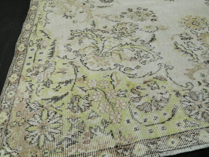 Floral Muted RUG 10.6 x 6 Muted TURKISH Rug Oriental Vintage Wool Rug Hand Made Rugs Vintage Large Turkish Rug