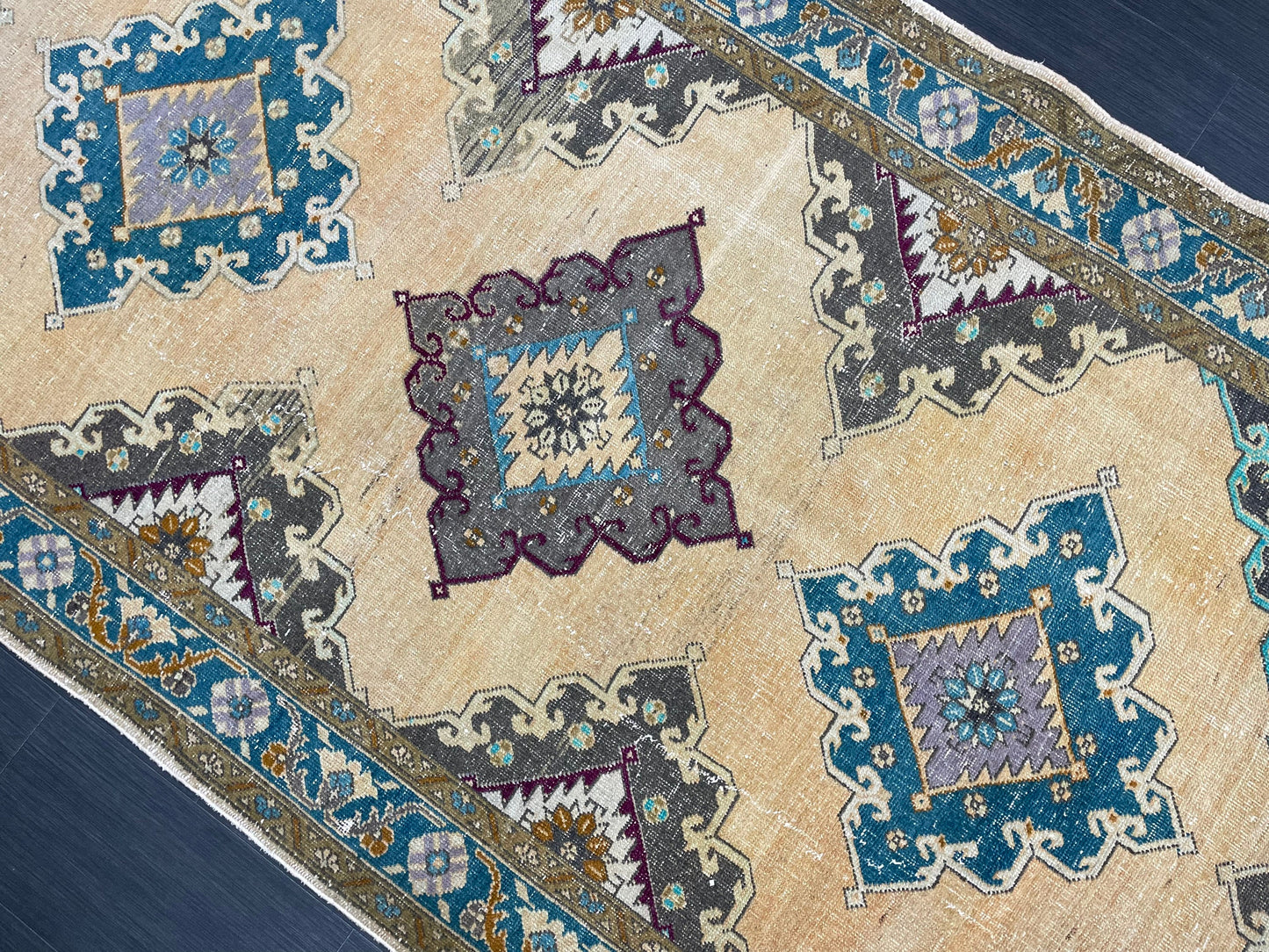 Vintage Handmade Vintage 5x13 Runner Oushak Runner Rug Turkish Runner Rug Vintage Runner Rug Star Kitchen Runner Natural Wool Runner