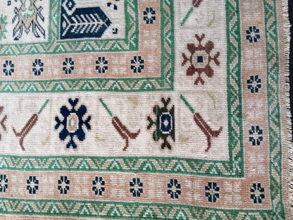 BLUE Rug 4.8 x 6.8 Hand Made Rug, Oushak Rug, QUALITY Rug, Bohemian Rug, Rug Runner, Turkish Rug, Farmhouse Rug, Vintage Rug, Wool rug