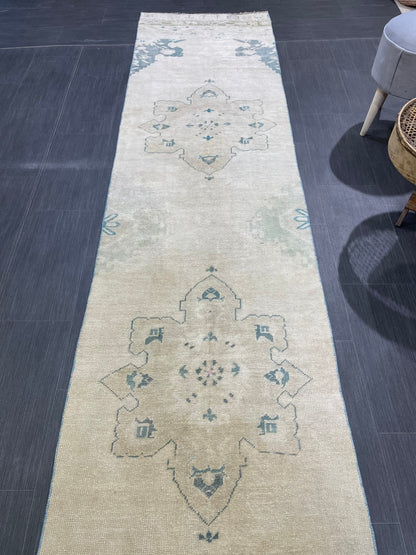 Antique Runner Rug, Persian 2.6 x 11.8 Runner Rug, Vintage Runner, Wool Runner Rug, Turkish Runner Rug, Kitchen Runner Rug, Hallway Runner