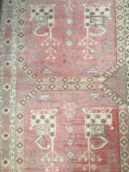 3x5 feet turkish handmade rug, vintage large rug,kitchen wide rug, living room rug, bohemian rug, oushak turkish wool rug, hallway mini rug