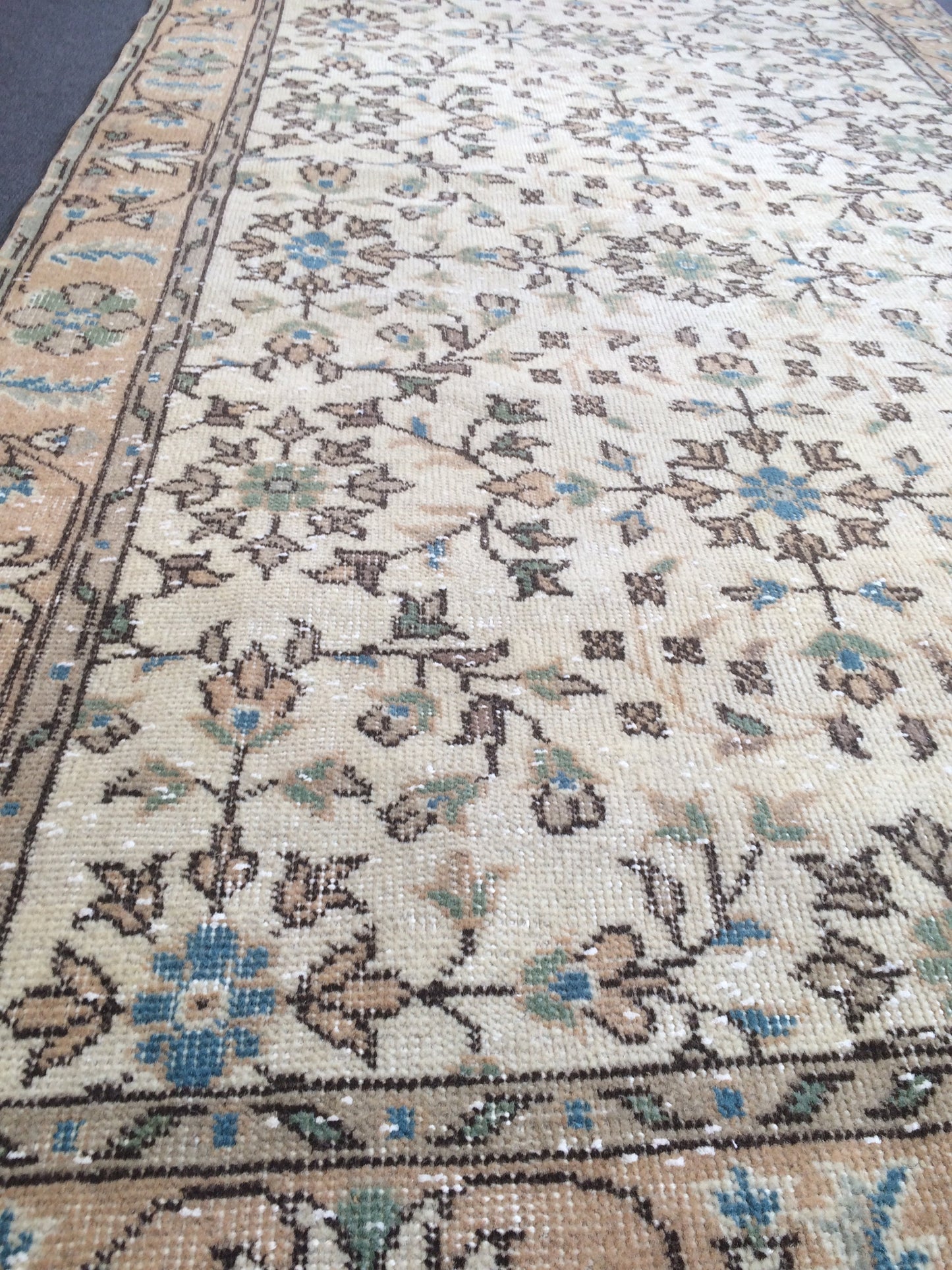 Floral Oushak Rug Bohemian Rug Turkish Rug Vintage Rug