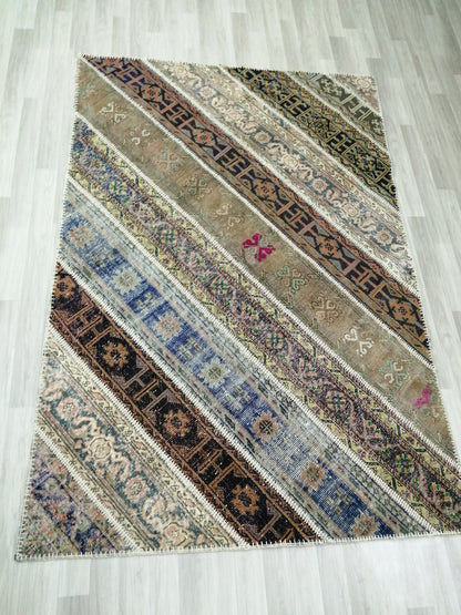 Patchwork Rugs, Hand Made Rug, Oushak Rug, Rustic Rug, Bohemian Rug, Rug Runner, Turkish Rug, Farmhouse Rug, Vintage Rug, Wool rug