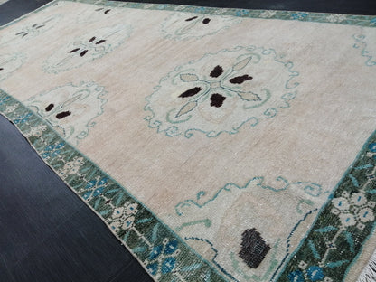 Muted Vintage Runner Rug Turkish Runner Rug Vintage Runner 4x11 Rug Hallway Runner Rug Kitchen Runner Rug Wool Runner Rug Floral Runner Rug