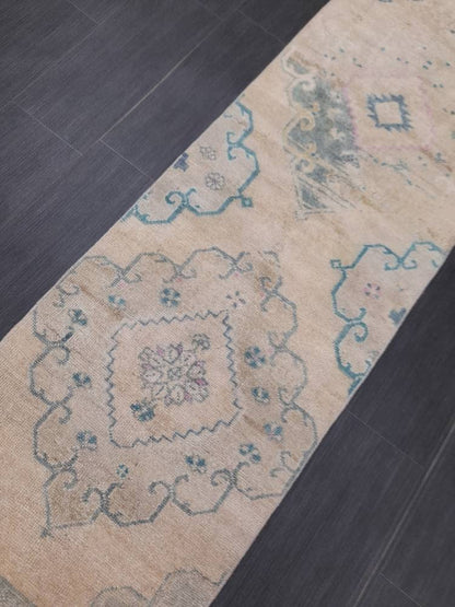 Short Oriental Runner 2 x 6.4 Runner Hand Made TURKISH Runner Vintage Runner Muted Vintage Persian Muted Runner Rug Wool ON Wool Foundation