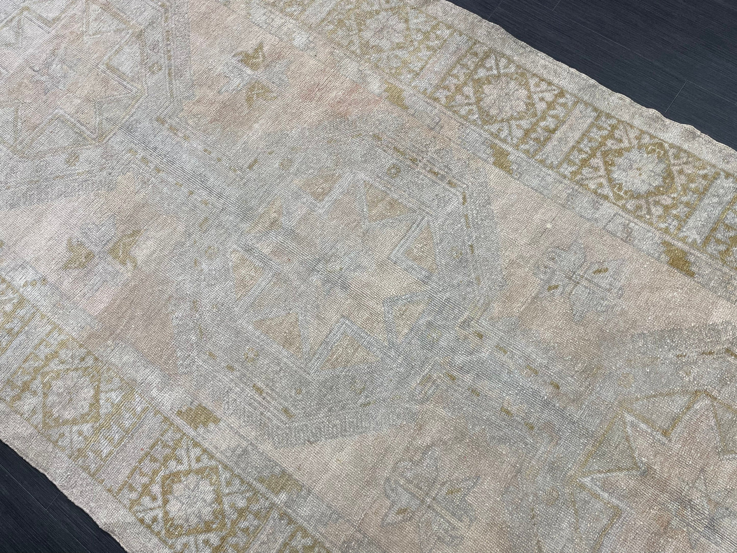 Muted Oushak Runner Rug 5 x 11.5 Vintage Turkish Runner Rug Vintage Runner Rug Hallway Runner Rug Kitchen Runner Rug Wool Runner Rug