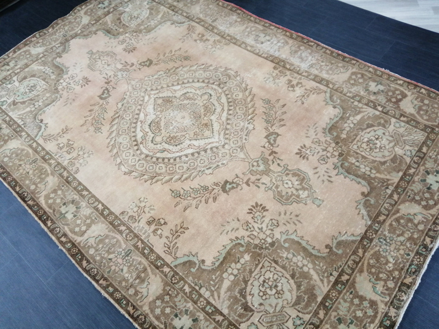 Vintage Rug 6.4 x 9.6 Muted Vintage Persian Rug Vintage Oriental Rug Hand Knotted Rug Hand Made Rug Large Area Rug