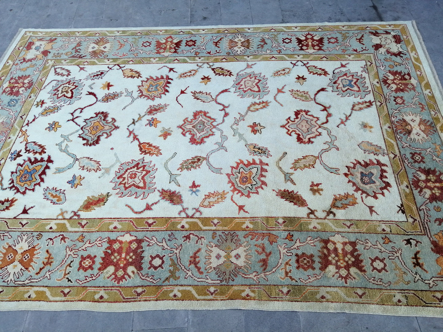 9 x 12.7 OUSHAK RUG, TURKISH Oushak Rug, Quality Wool Oushak  Rug, Rug, Wool Oushak Rug Hand Made Rugs Made In Turkey Oushak Rug 8x12 9x13