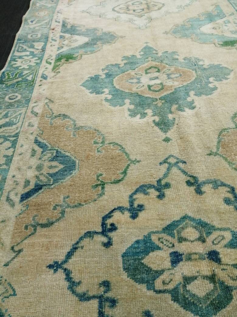 Vintage Runner Rug 4.2 x 13 Persian Runner Rug Wool Oushak Rug Oushak Runner Rug Turkish Runner Rug Kitchen Runner Rug Hallway Runner Rug