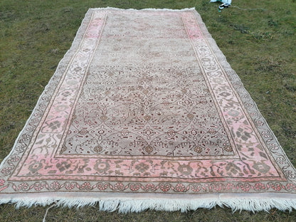 9'6x5'3 muted vintage rug natural oushak rug vintage rug wool oushak rug hand made rugs vintage turkish rug