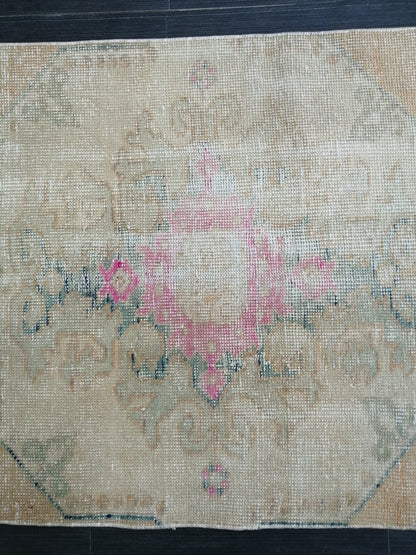 2.8 x 6.5 Distressed Runner  Rugs, Hand Made runner Rug, Oushak Rug, Rustic Rug, Rug Runner, Turkish Rug, Vintage Rug, Wool rug