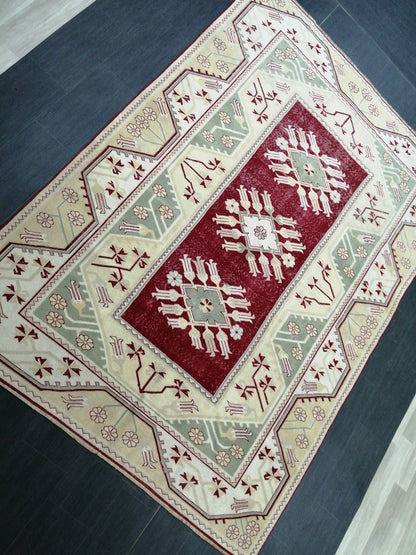 9.3 x 6.5 OUSHAK RUG TURKISH Oushak Rug Vintage Oushak Runner Rug Vintage Runner Rug Wool Oushak Rug Hand Made Rugs Vintage Turkish Rug