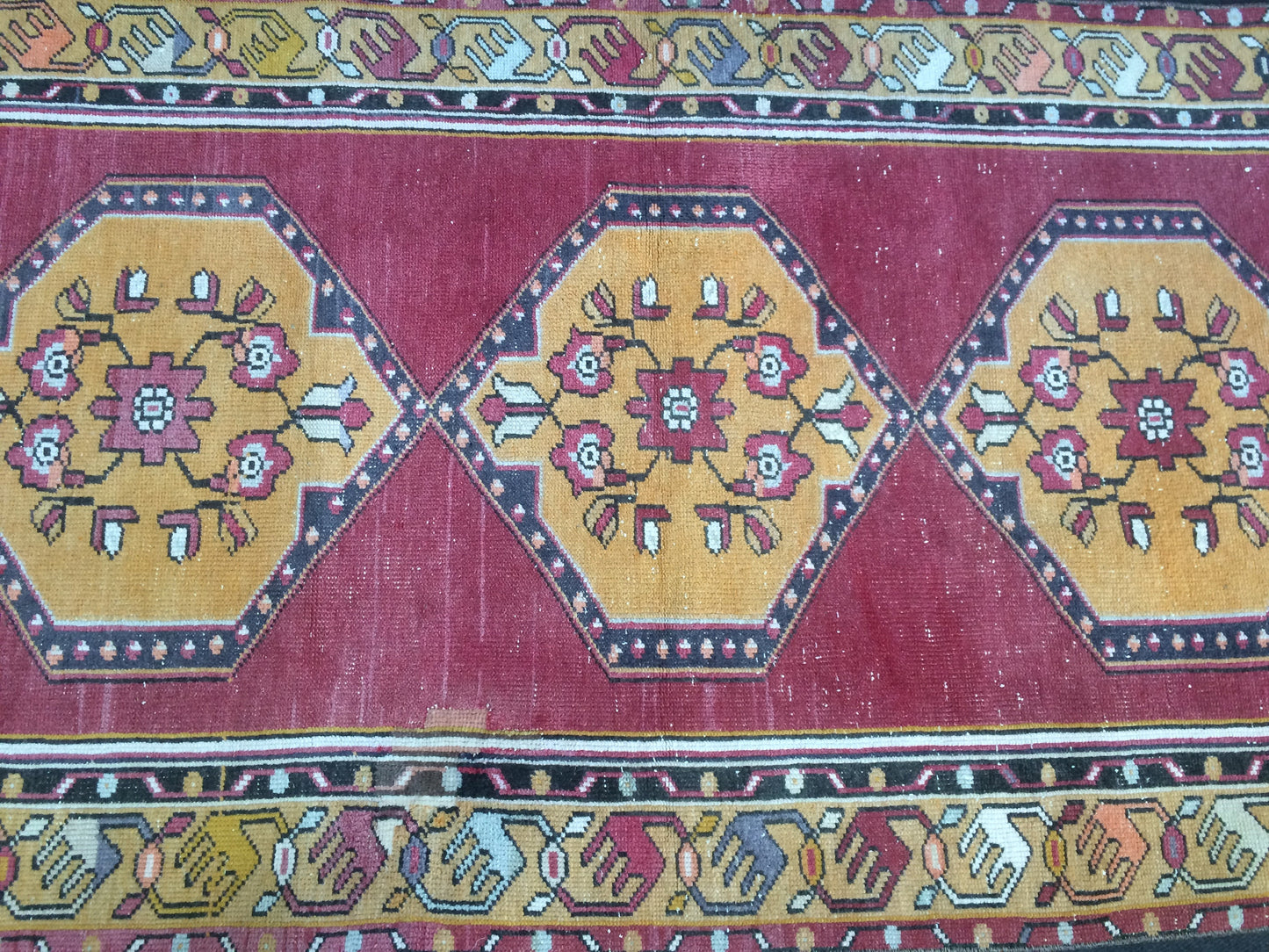 3.4 x 9.9 Vintage Oushak Runner Rug Turkish Runner Rug Vintage Runner Rug Hallway Runner Rug Kitchen Runner Rug Wool Runner Rug