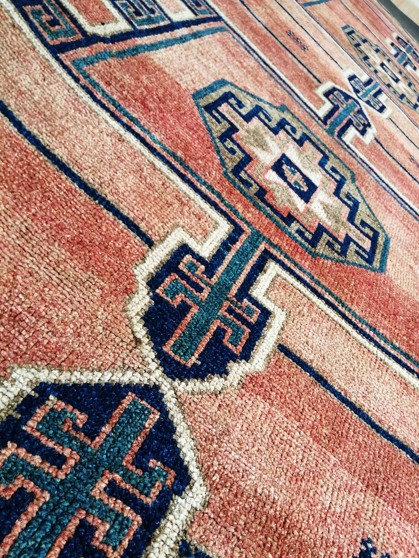 4.3 x 12.7 Large OUSHAK RUG TURKISH Oushak Rug Vintage Oushak Runner Rug Vintage Runner Rug Wool Oushak Rug Handmade Rug Hand Knotted Rug