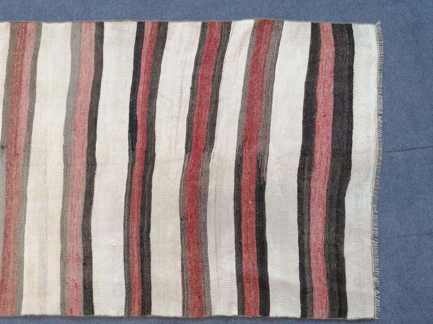 3 x 8 Vintage rug , flat woven kilim runner rug with embroidery rug, oriental carpet, vintage kilim rug wool