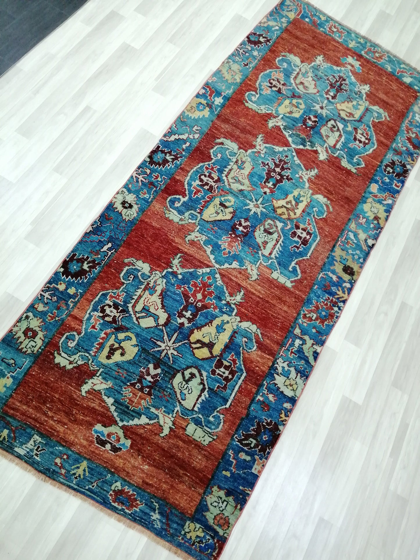 4x10 OLD Oushak Runner Rug Turkish Runner Rug Vintage Runner Rug Hallway Runner Rug Kitchen Runner Rug Wool Runner Rug Wool Oushak Rug