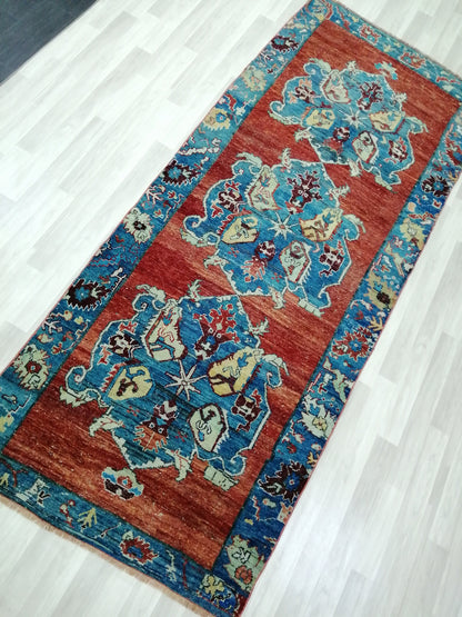 4x10 OLD Oushak Runner Rug Turkish Runner Rug Vintage Runner Rug Hallway Runner Rug Kitchen Runner Rug Wool Runner Rug Wool Oushak Rug