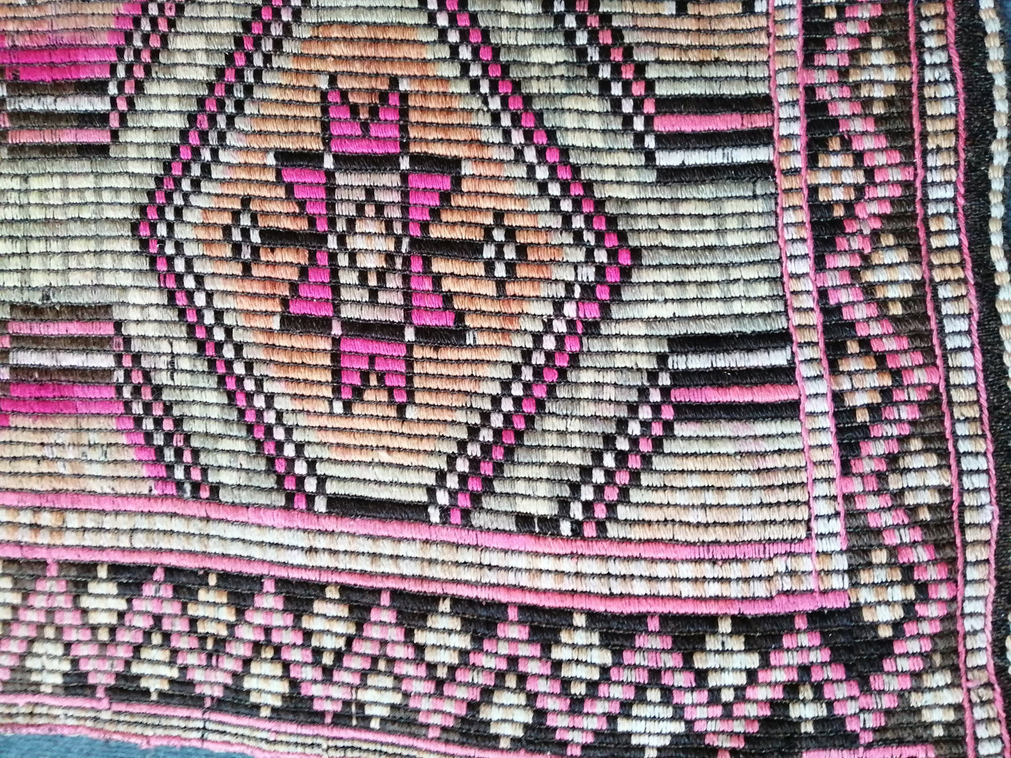 9 x 5.6 Flatwoven with Embroidery Rug TURKISH HAND MADE Rugs   Vintage Turkish Rugs   Oushak Rug  Vintage Oushak Rug, Wool Rug