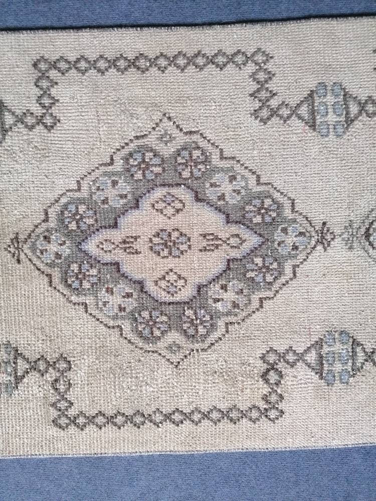 Oushak runner rug, earth tone runner rug, 2'6x10 ft