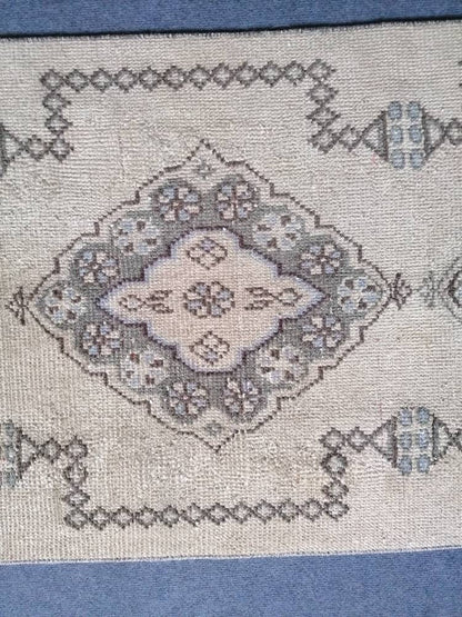 Oushak runner rug, earth tone runner rug, 2'6x10 ft