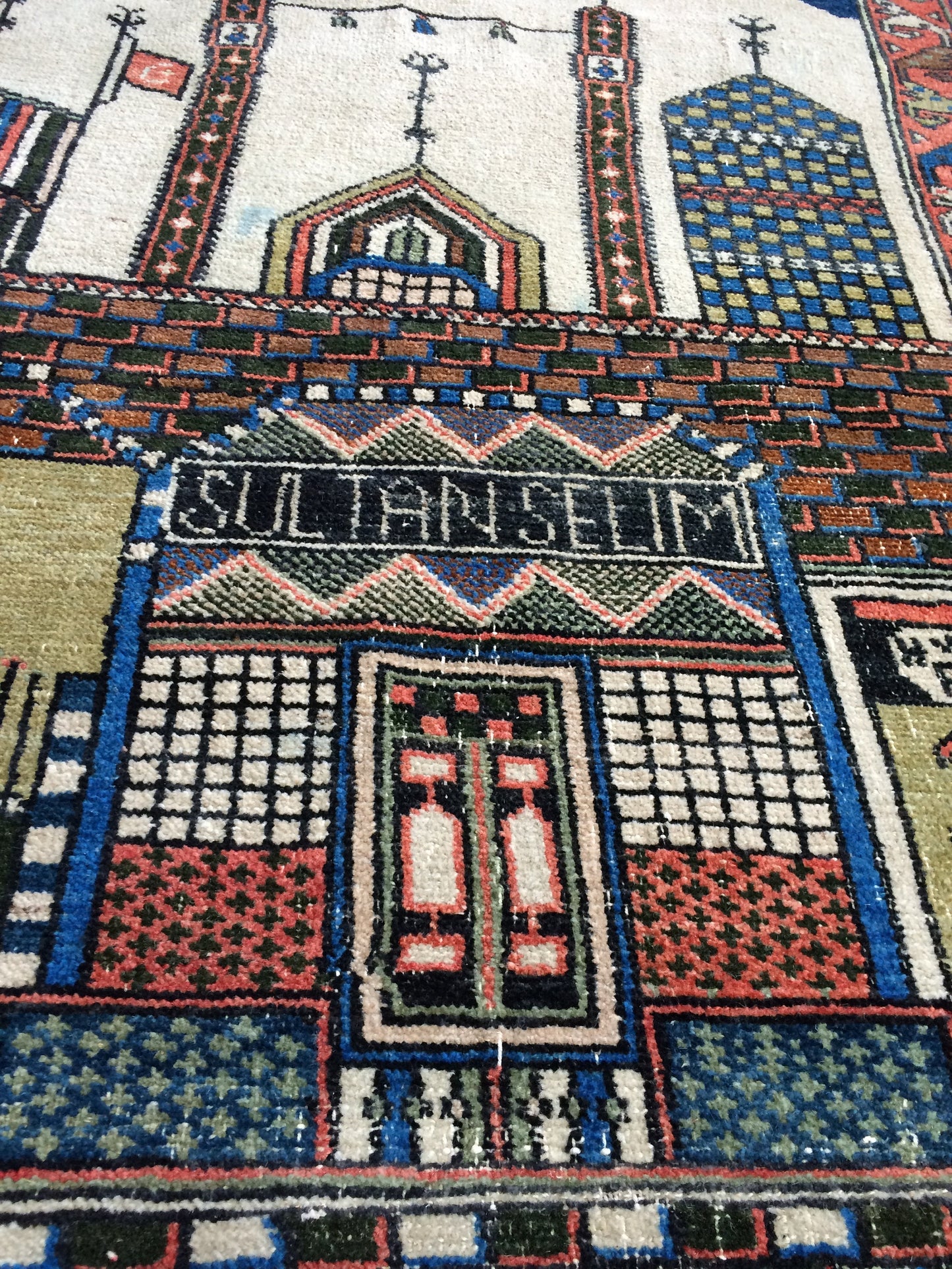 Konya Mevlana Tapestry Rug OUSHAK RUG TURKISH Rug Vintage Oushak Runner Rug Vintage Runner Rug Wool Oushak Rug Hand Made Rugs Sufi Rug