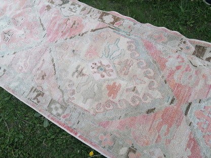 Oushak runner rug 2'11x16'8 turkish new production oushak runner rug vintage runner rug, hallway runner  kitchen runner, handmade wool rugs