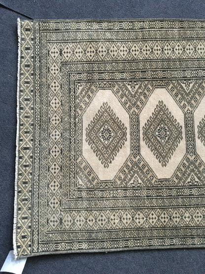 2x4 ft green handmade small rug, vintage turkish rug, oushak rug, living room wool small rug
