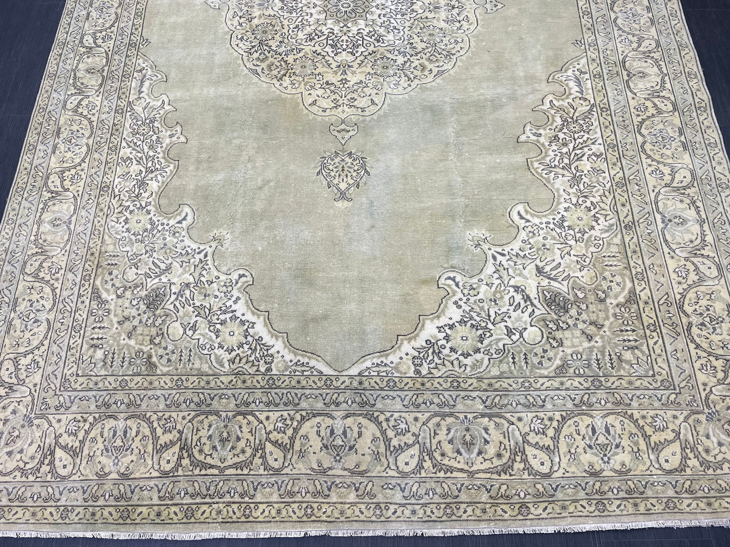 Vintage Turkish Rug Vintage Green 7x10 ft Rug, Oriental Rug Wool Rug Fine Hand Knotted Vintage Rug HandMade Rug Persian Rug