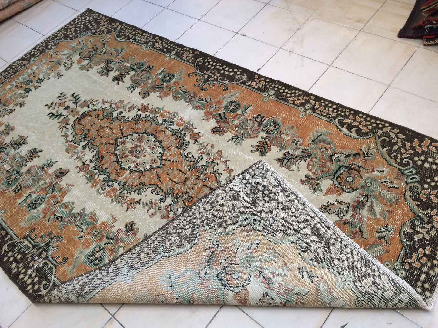 Turkish Oushak Rug Large Area Oushak Rug Pastel Colors Rug Hand Made Oushak Rug Distressed Colors Rug Earth Tones Rugs