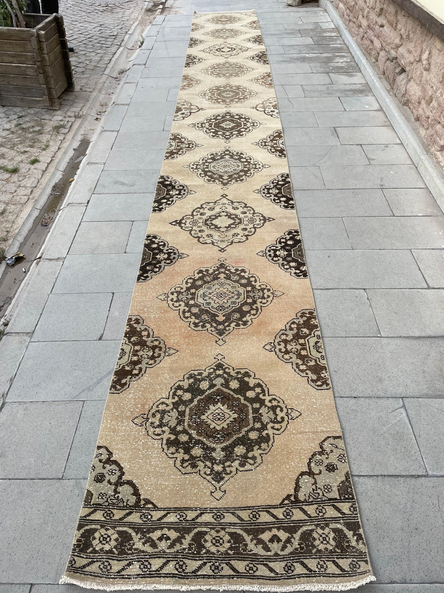 Handmade Extra Long Turkish Runner Very Long Oushak Runner Rug 2.8 x 22.7 ft Vintage Runner Rug Pink XL Muted Runner Rug Staircase Runner