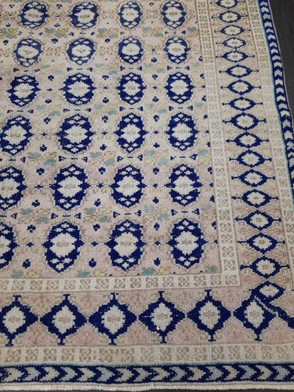 Vintage Turkish Rug, Vintage Navy 6.8 x 10 Rug, Oriental Rugs, Wool Rug, High Pile Vintage Rug, Hand Made Rug Persian Rug 7x10 rug