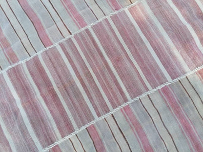 6.5 x 8.5 Flatwoven kilim rug  stripe handmade rugs vintage turkish rugs oushak rug, wool rug