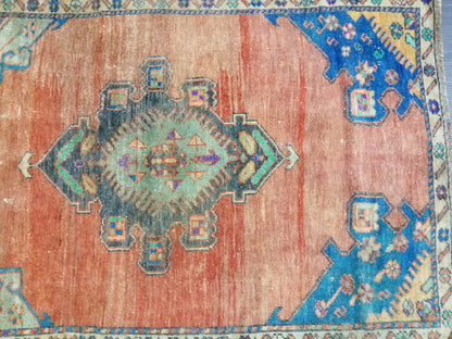 8.5 x 3.2 Oushak Runner Rug Old Turkish Runner Rug Vintage Runner Rug Hallway Runner Rug Kitchen Runner Rug Wool Runner Rug Wool Oushak Rug