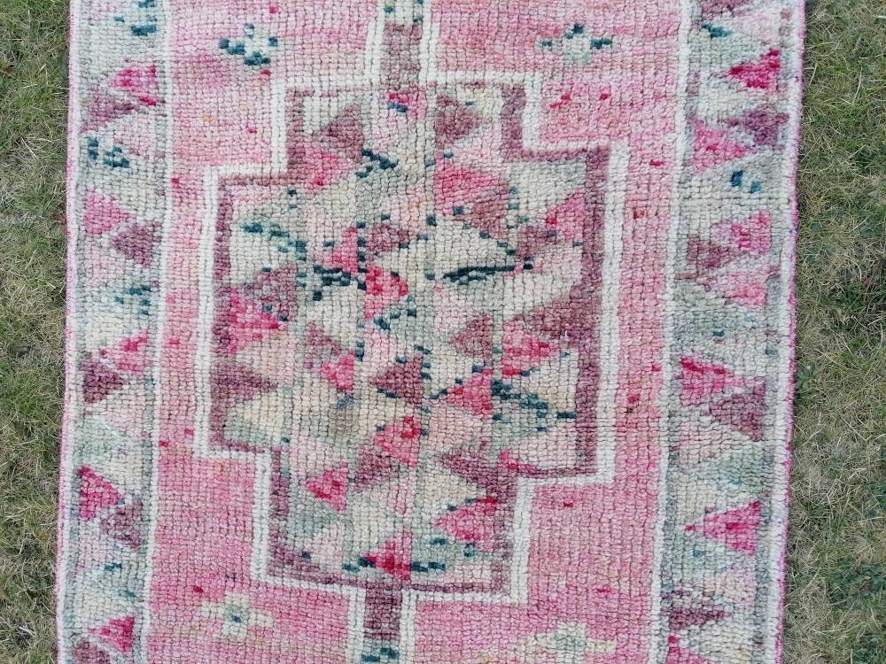 Vintage turkish runner 2'10x11 oushak high pile runner, hallway runner, vintage runner rug, hand made wool rug, kitchen rug, oushak rug