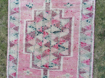 Vintage turkish runner 2'10x11 oushak high pile runner, hallway runner, vintage runner rug, hand made wool rug, kitchen rug, oushak rug