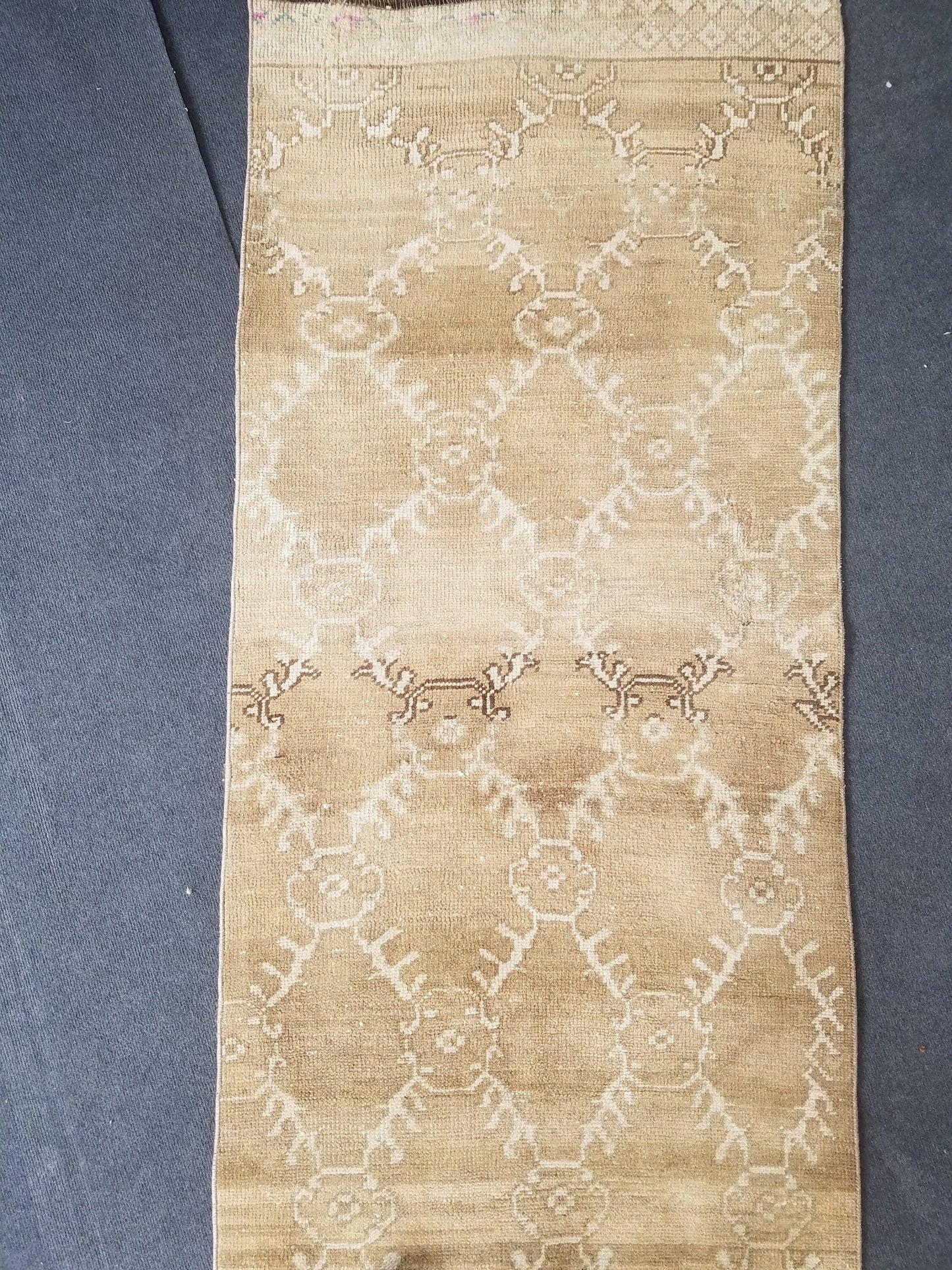 Oushak runner rug, earth tone runner rug, 2'8x11'5 ft