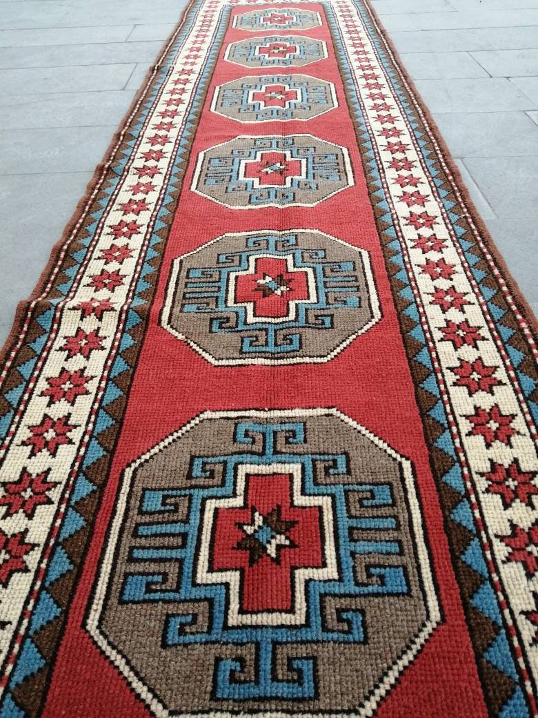 XL Turkish Runner Rug 2.8 x 13 Vintage Runner Rug Hallway Runner Rug Kitchen Runner Rug Staircase l Runner Rug Extra Long Oushak Runner