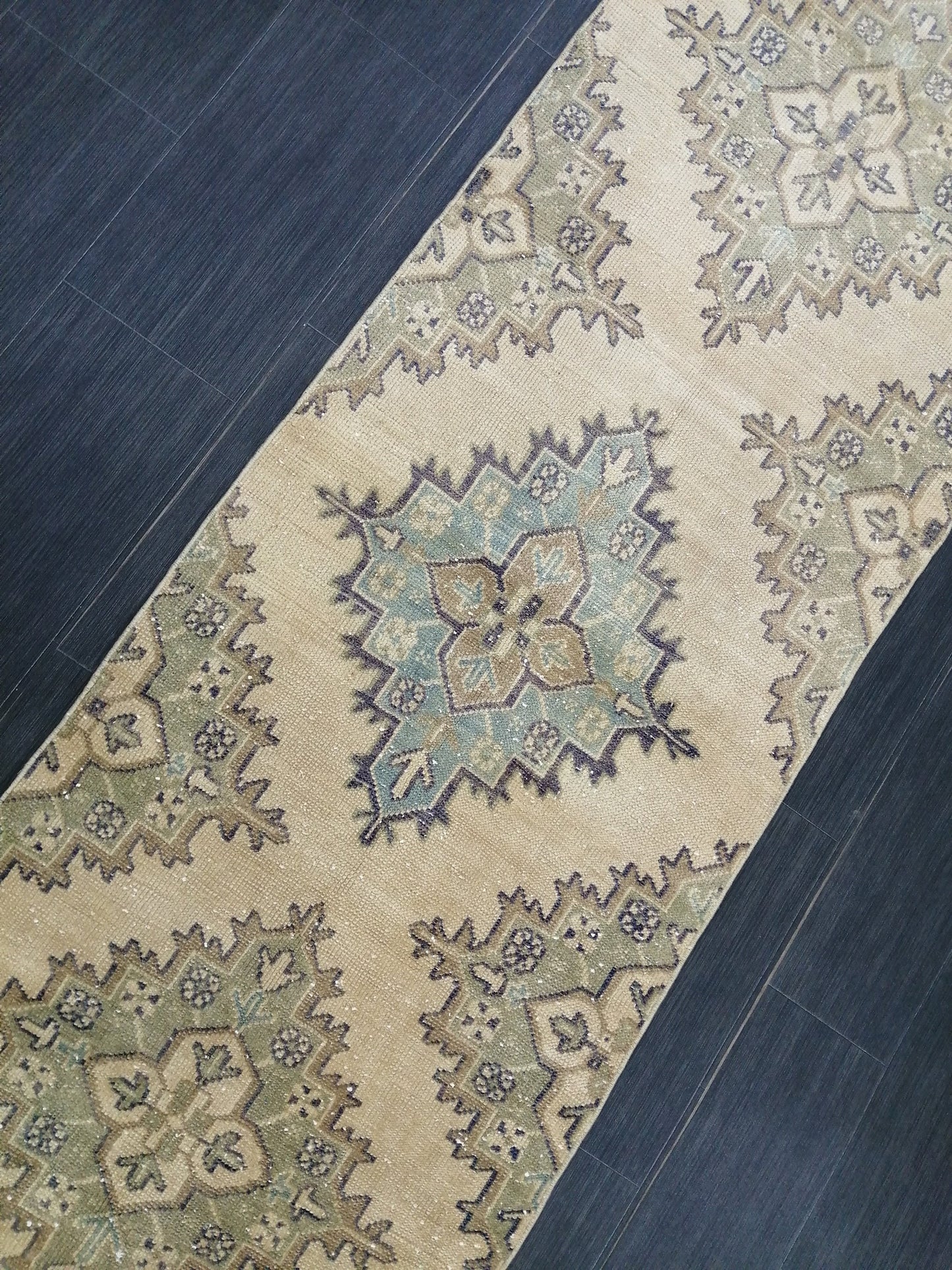 2.6 x 11.4 Oushak Runner Rug Turkish Runner Rug Muted Vintage Runner Rug Hallway Runner Rug Kitchen Runner Rug Wool Staircase Runner Rug