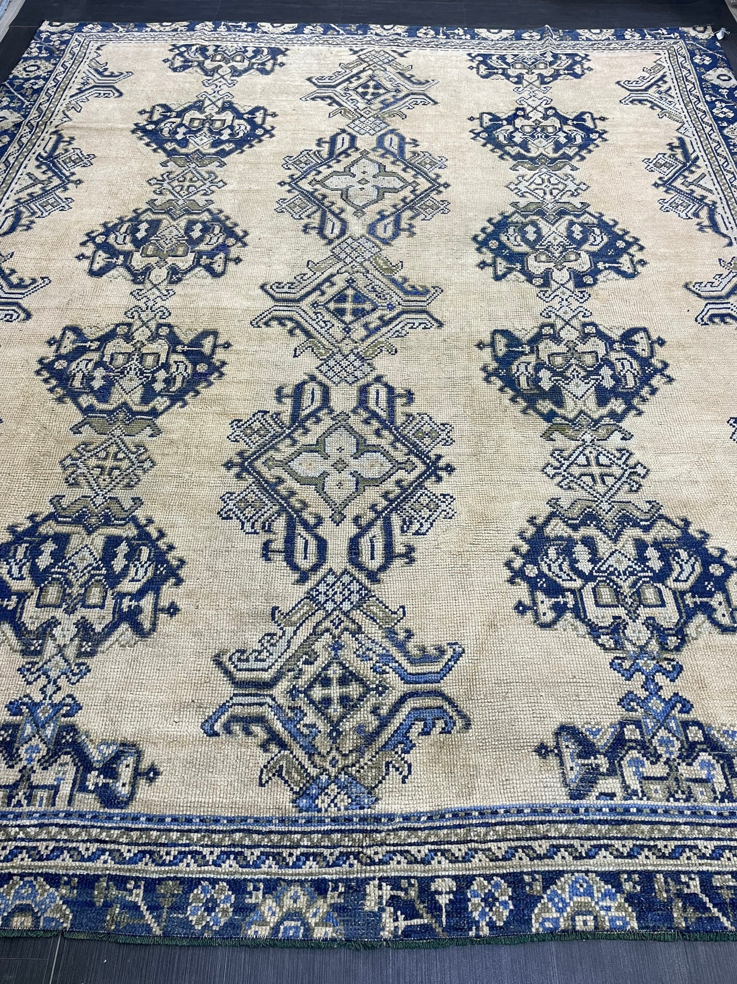 Antique Oushak RUG, Turkish 8.7 x 10.3 Rug, Hand Knotted Rug, Vintage Wool Rug, Oriental Rug Handmade Rug, Persian Rug