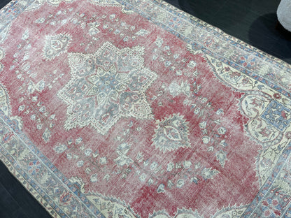 Persian RUG, Oushak 5.10 x 9.6 Rug, Vintage Rug, Vintage Persian Wool Rug, Handmade Rug, Vintage Turkish Rug Oriental Rug