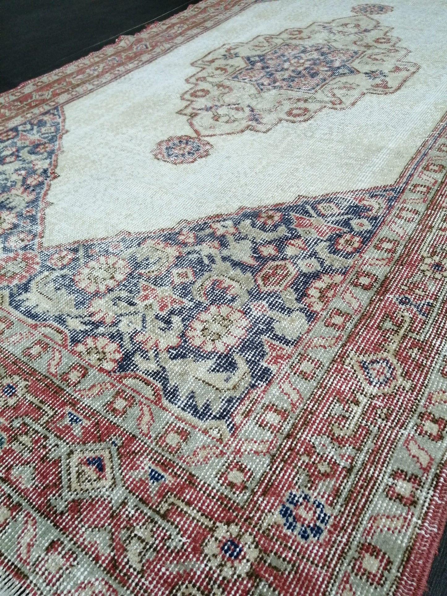 6.9 x 3.9 Rug Handmade Rug Oushak Rug, Rustic Rug Hand Knotted Rug, Rug Runner,Muted  Turkish Rug, Farmhouse Rug, Vintage Rug, Wool rug