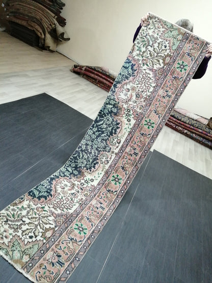 2.2 x 8.8 Oushak Runner Rug Turkish Runner Rug Vintage Runner Rug Hallway Runner Rug Kitchen Runner Rug Wool Runner Rug Wool Oushak Rug