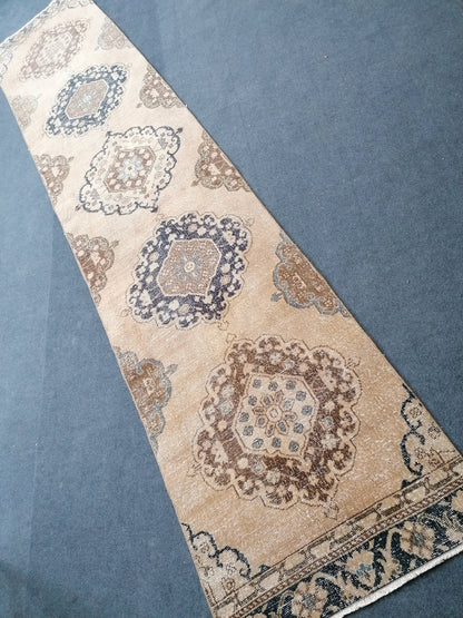 12,9x2'8 long runner rug, vintage runner,hallway rug