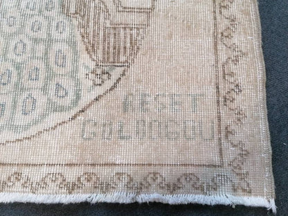 Hand made wool art peacock pilo, handcraf bird rug,vintage rug 3'3x4 feet