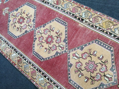 3.4 x 9.9 Vintage Oushak Runner Rug Turkish Runner Rug Vintage Runner Rug Hallway Runner Rug Kitchen Runner Rug Wool Runner Rug