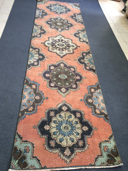 11.4 x 3.2 Turkish Runner Rug Vintage Runner Rug Hallway Runner Rug Oushak Runner Rug  Kitchen Runner Rug Wool Runner Rug Wool Oushak Rug