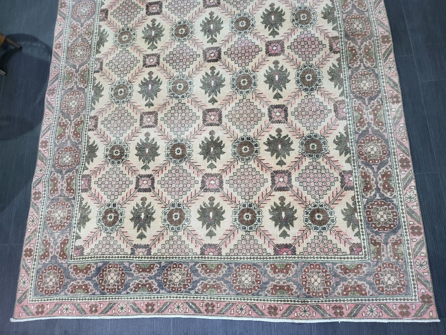 Antique Fine Knotted Rug, 5.3 x 8.2 Vintage Rug, Turkish Wool Rug, Oushak Rug Fine Rug, Hand Knotted Rug, Persian Rug, Handmade Rug